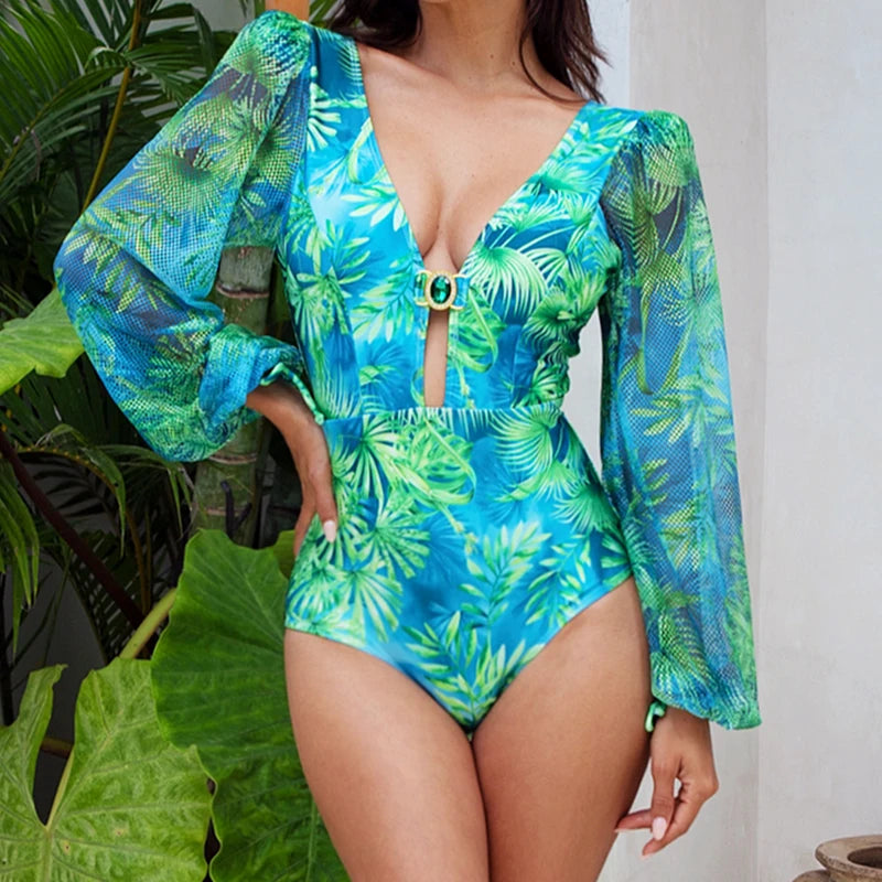 Jungle Green Swim Skirt Set