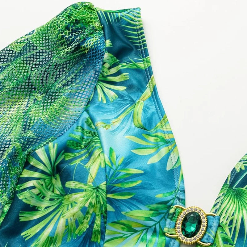 Jungle Green Swim Skirt Set